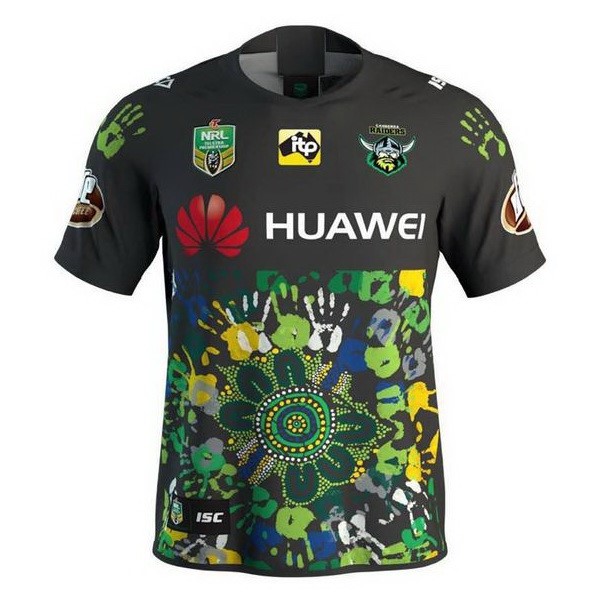 Camiseta Canberra Raiders Edición Conmemorativa 2018 Negro Verde